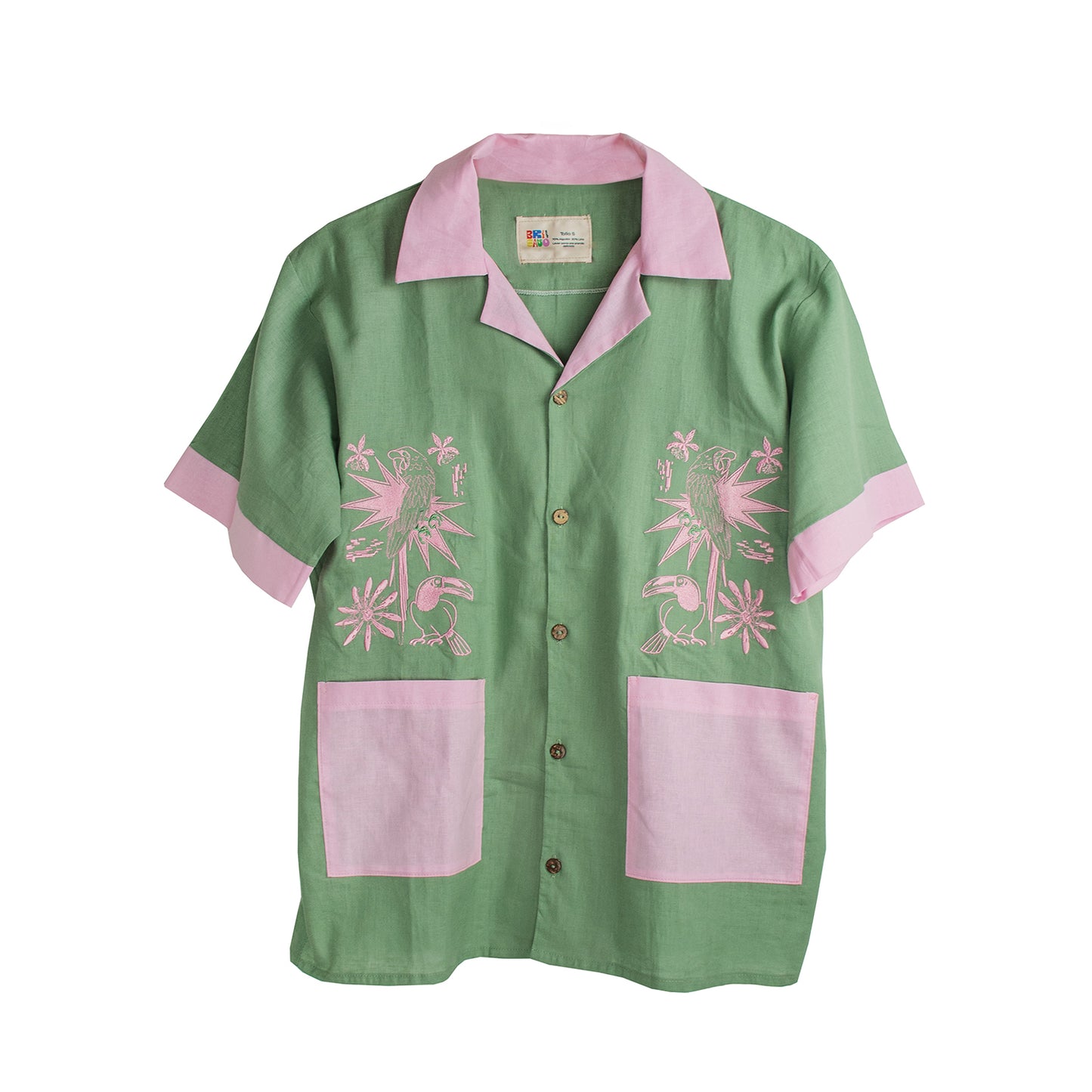 Camisa aves verde