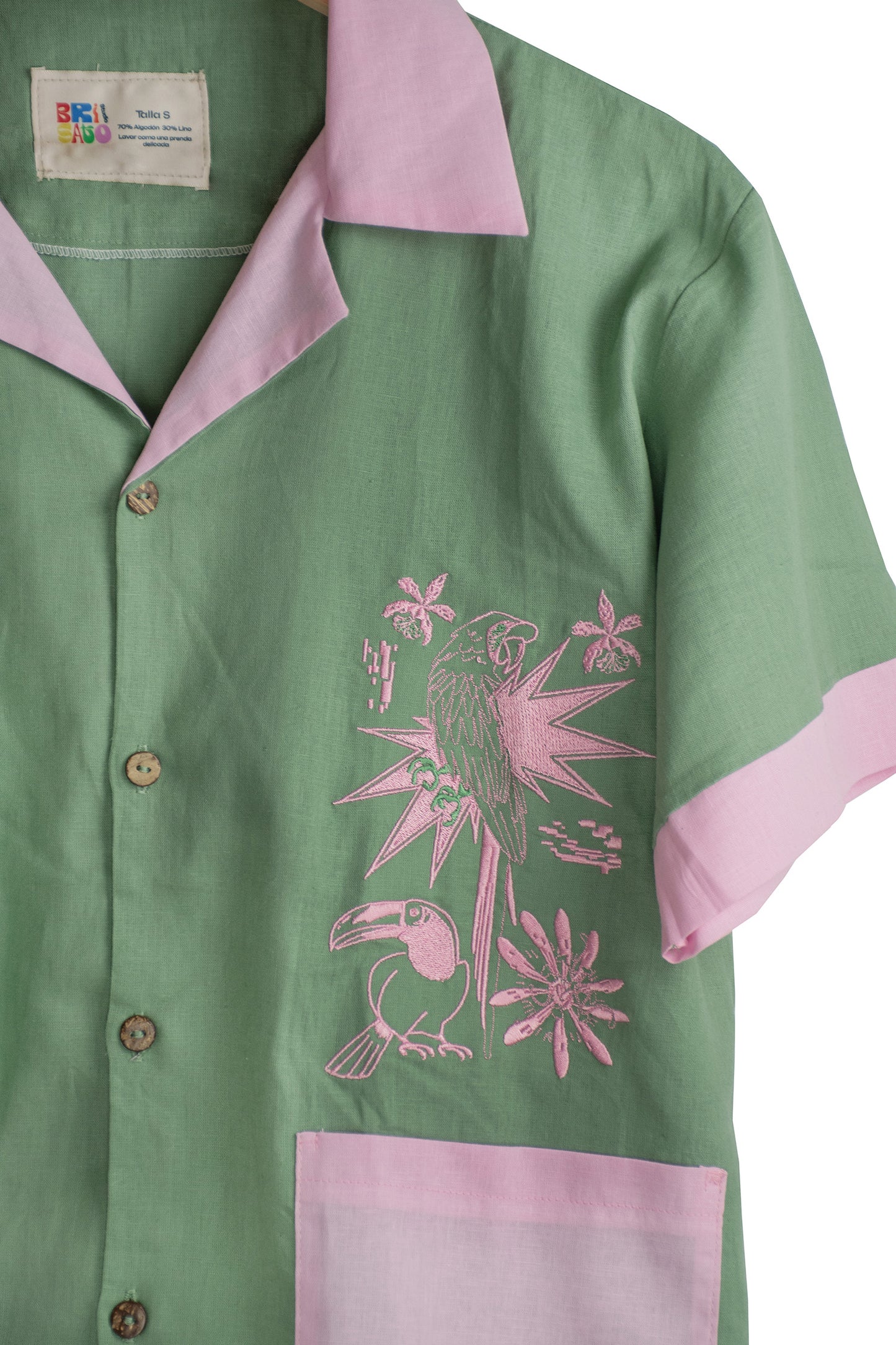 Camisa aves verde