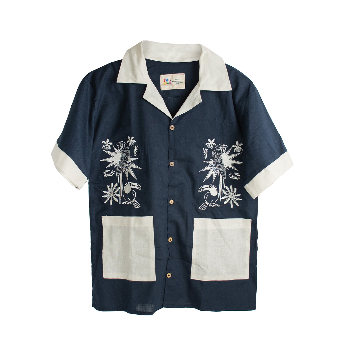 Camisa aves azul