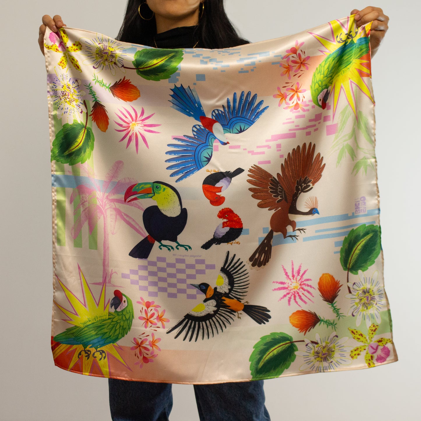 Pañoleta pétalos blanca