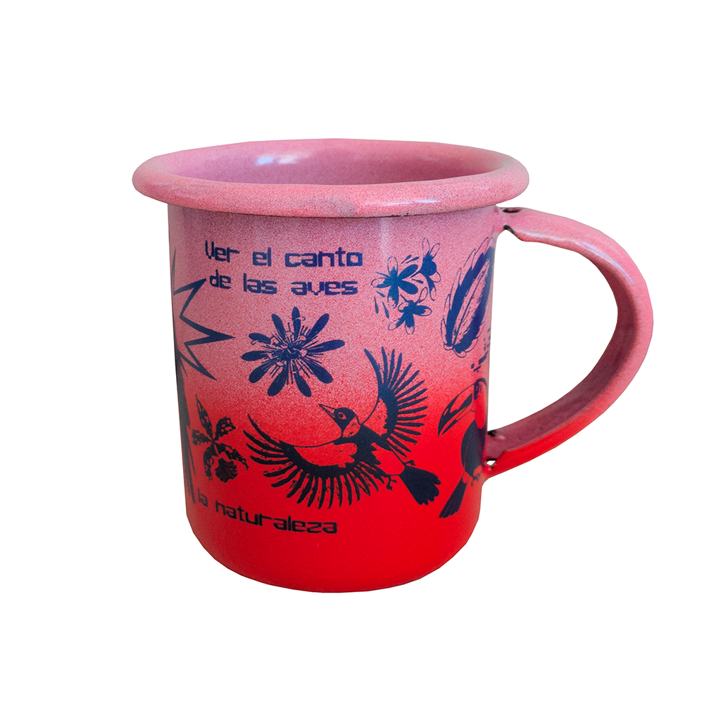 Pocillo peltre Pétalos rosa
