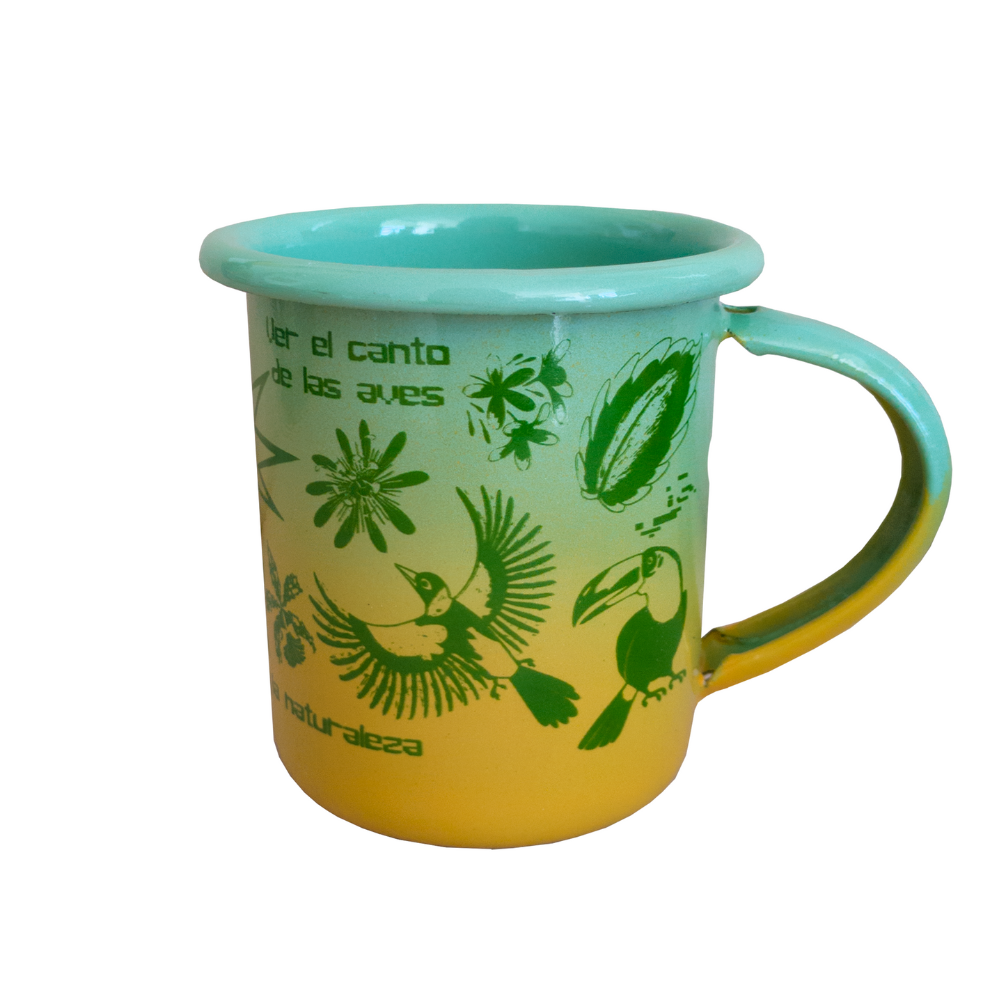 Pocillo peltre Pétalos verde