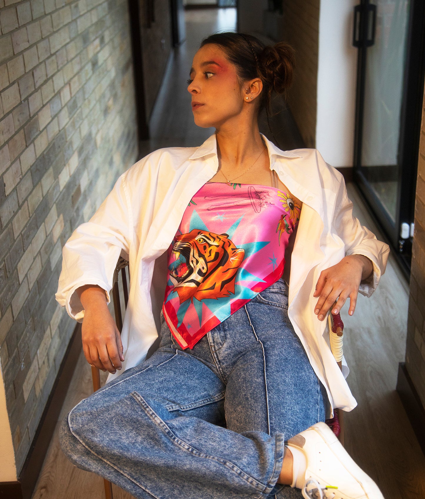 Pañoleta Onírica rosada