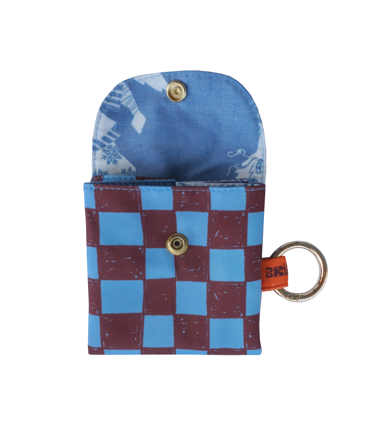 Mini billetera cuadros azul