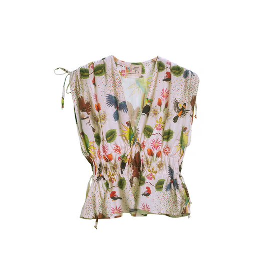 Blusa aves blanca