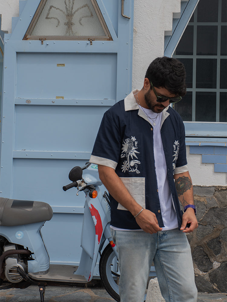 Camisa Guacamaya azul