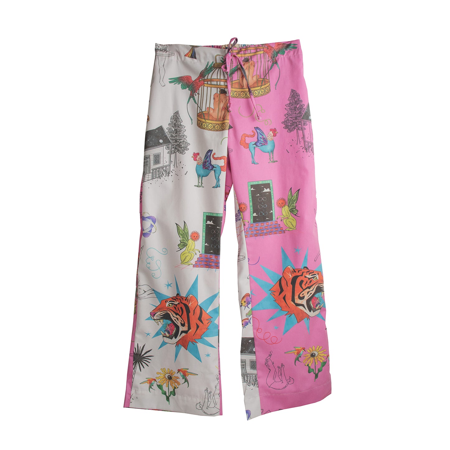 Pantalón Onírica blanco y rosado