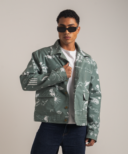 Chaqueta bestias verde hombre