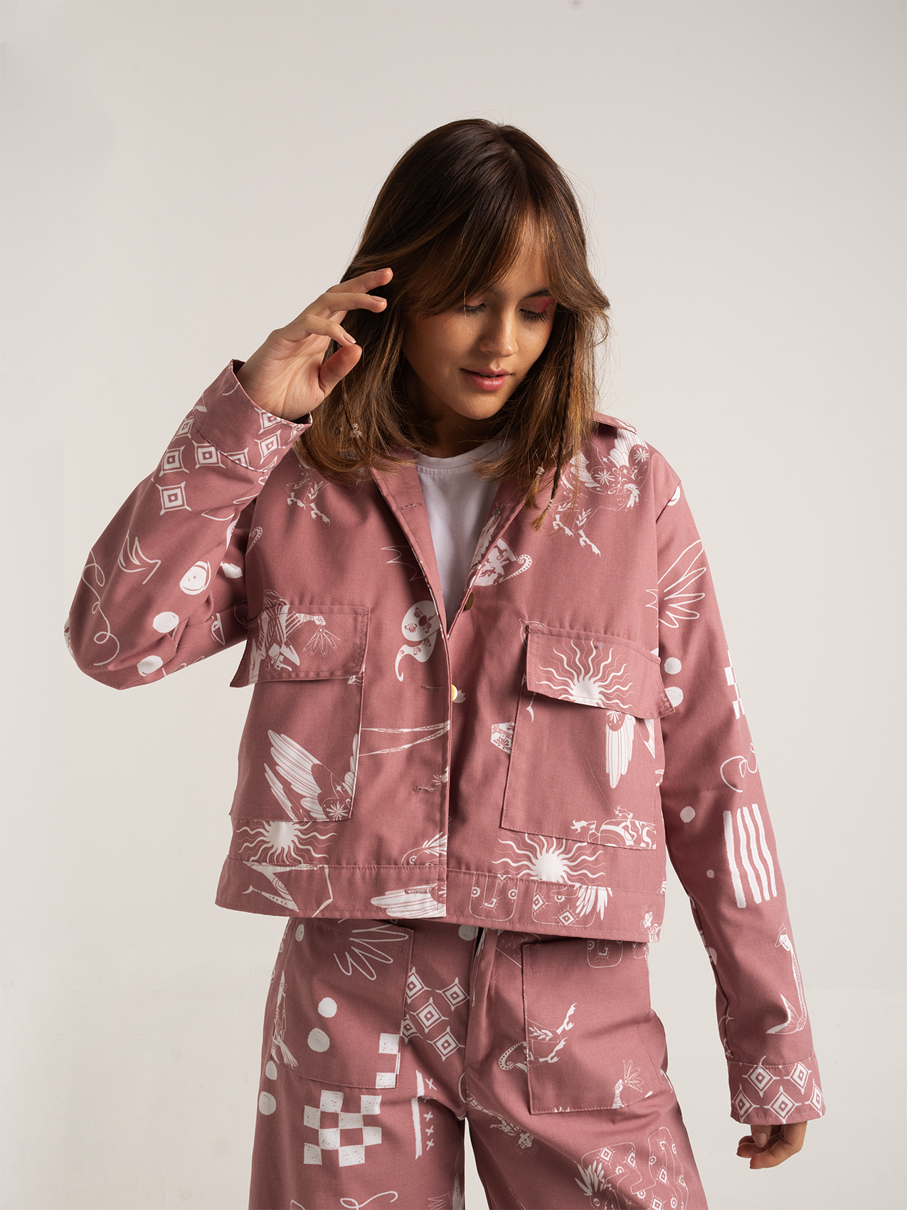 Chaqueta bestias terracota mujer