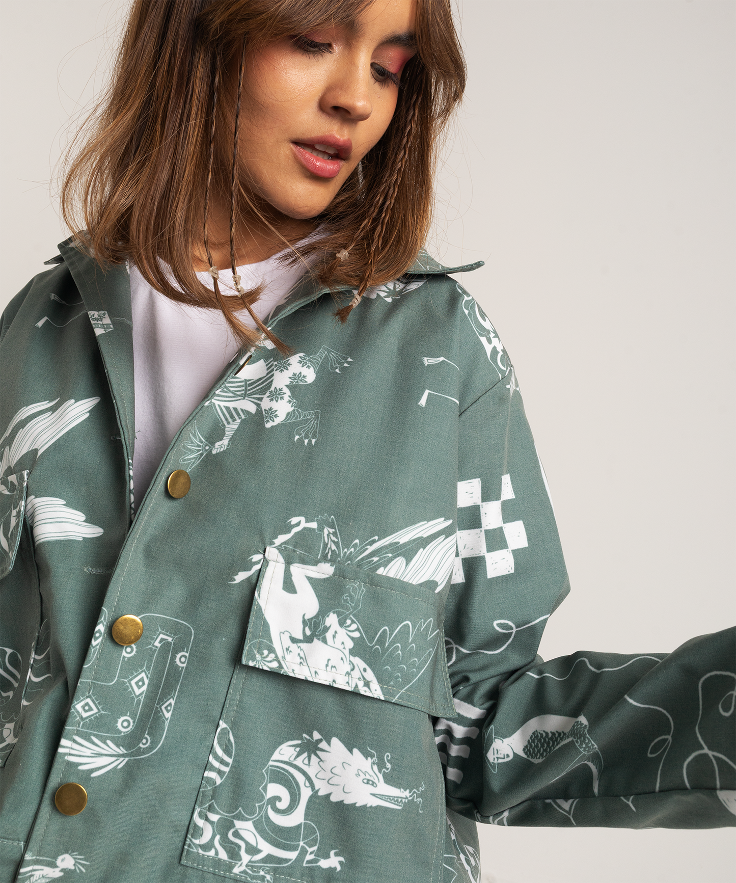 Chaqueta bestias verde mujer