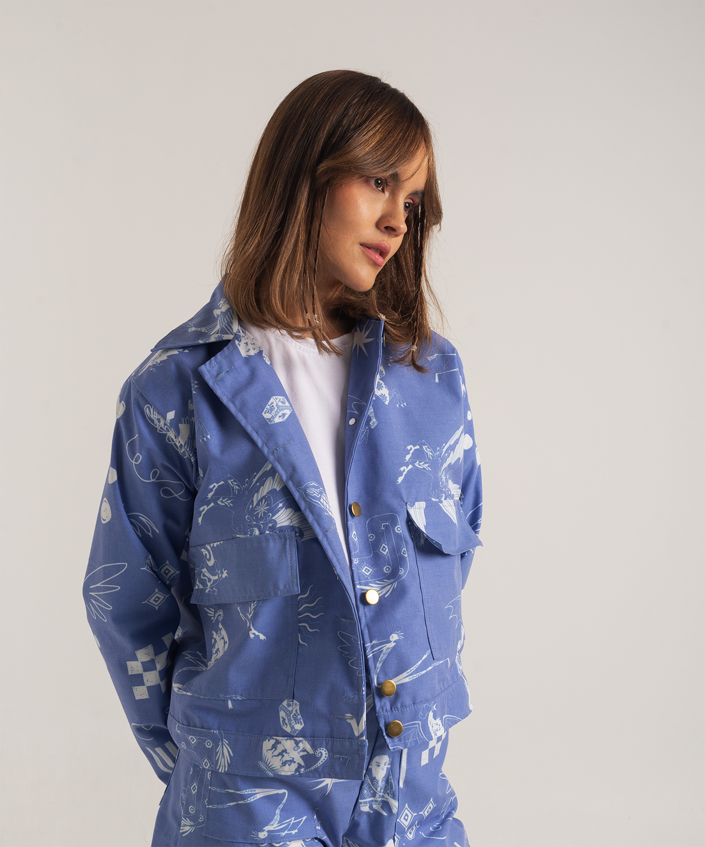 Chaqueta bestias azul mujer