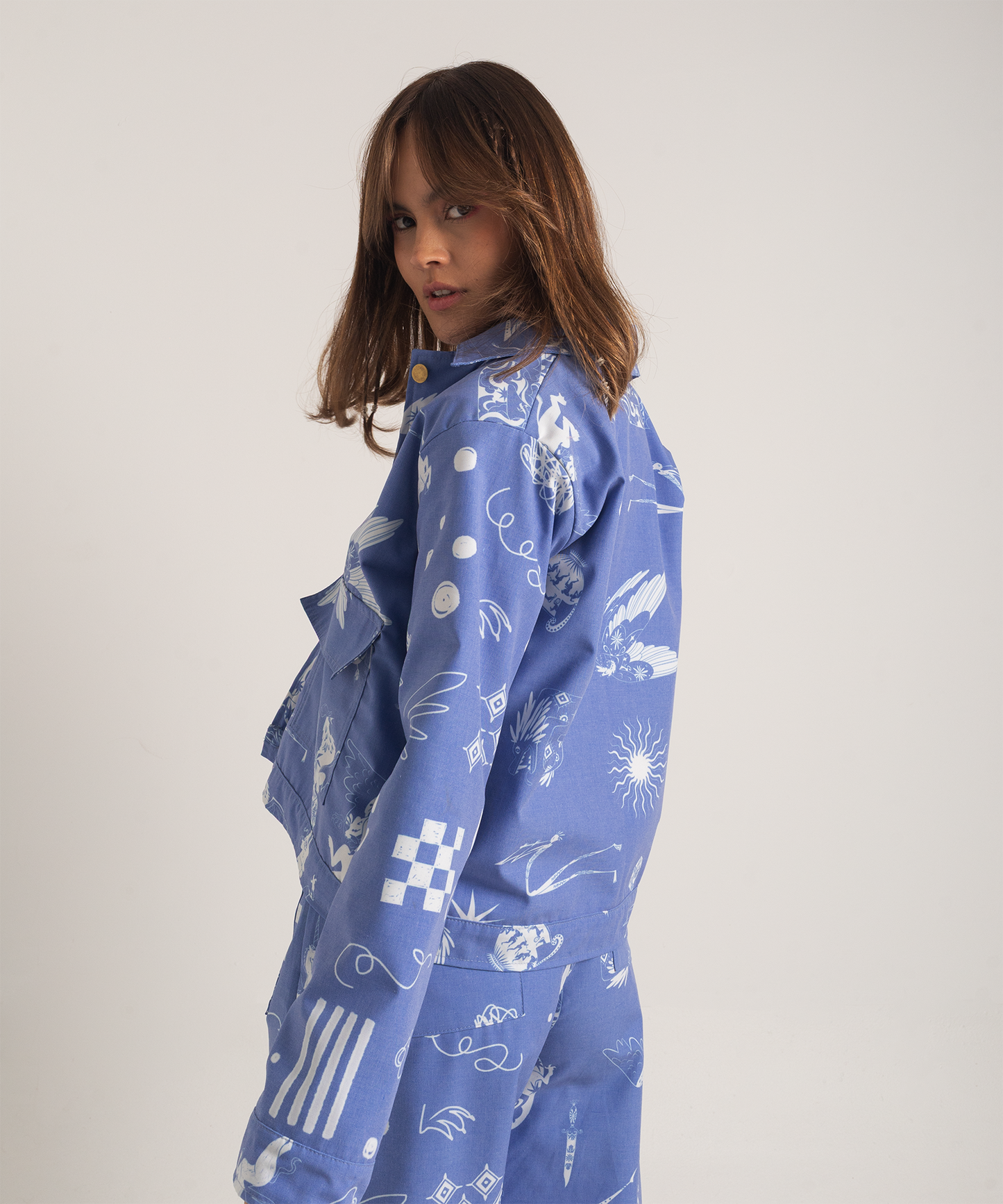 Chaqueta bestias azul mujer