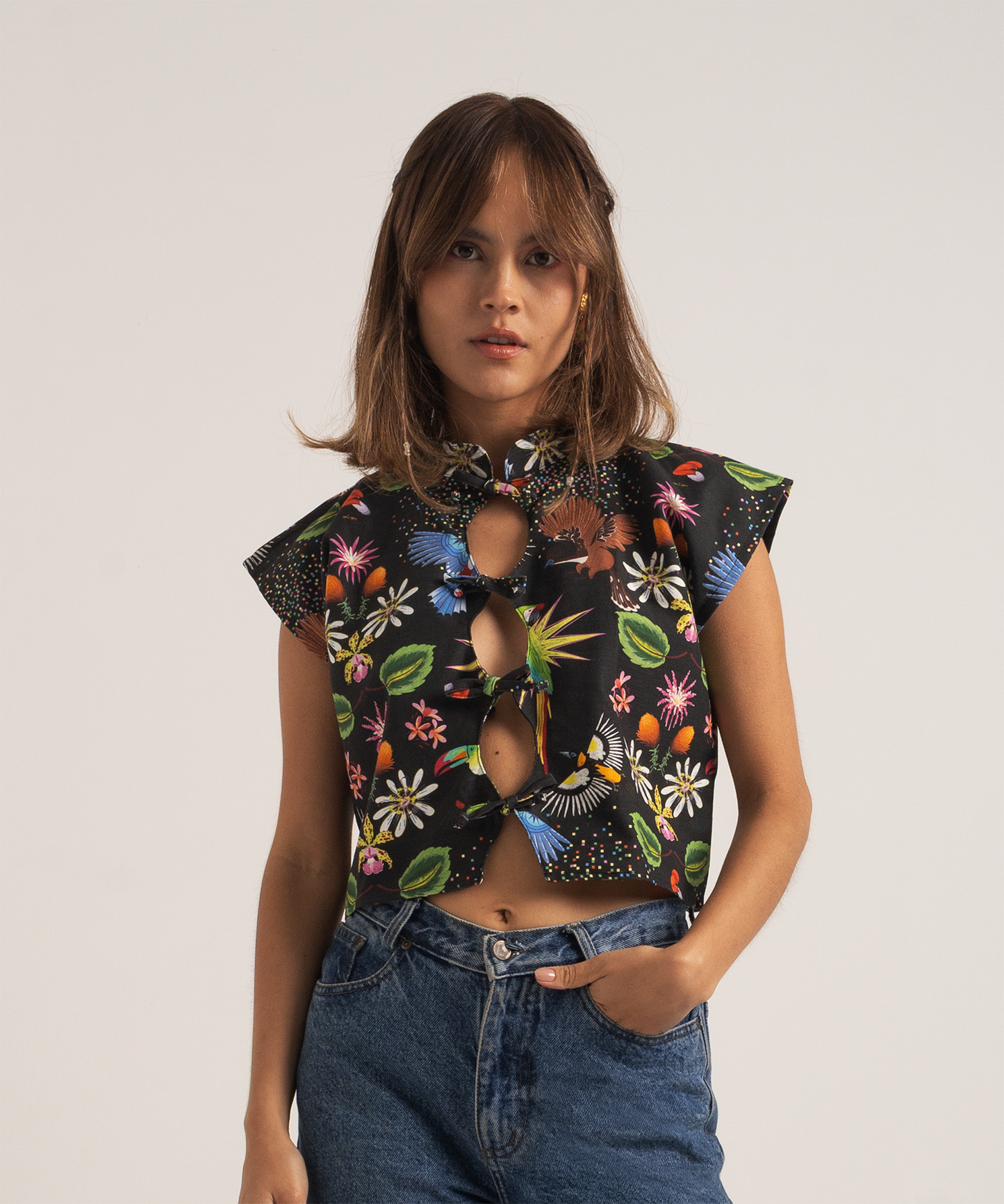 Blusa Sakura negra