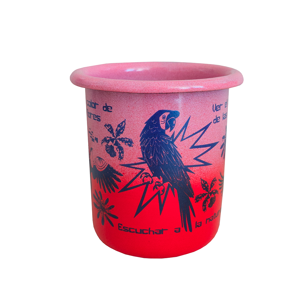 Pocillo peltre Pétalos rosa
