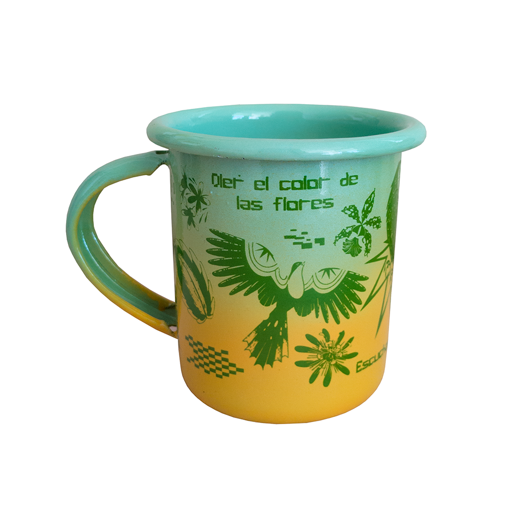 Pocillo peltre Pétalos verde