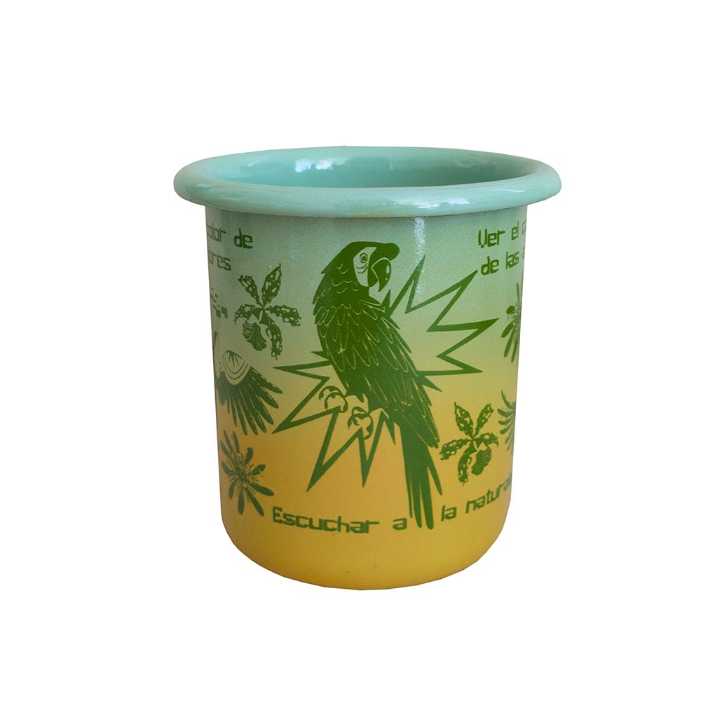 Pocillo peltre Pétalos verde